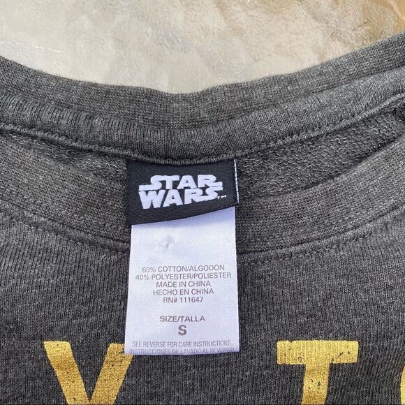 Star Wars Metallic Foil Letter Sweatshirt Juniors Size Small - Picture 4 of 4